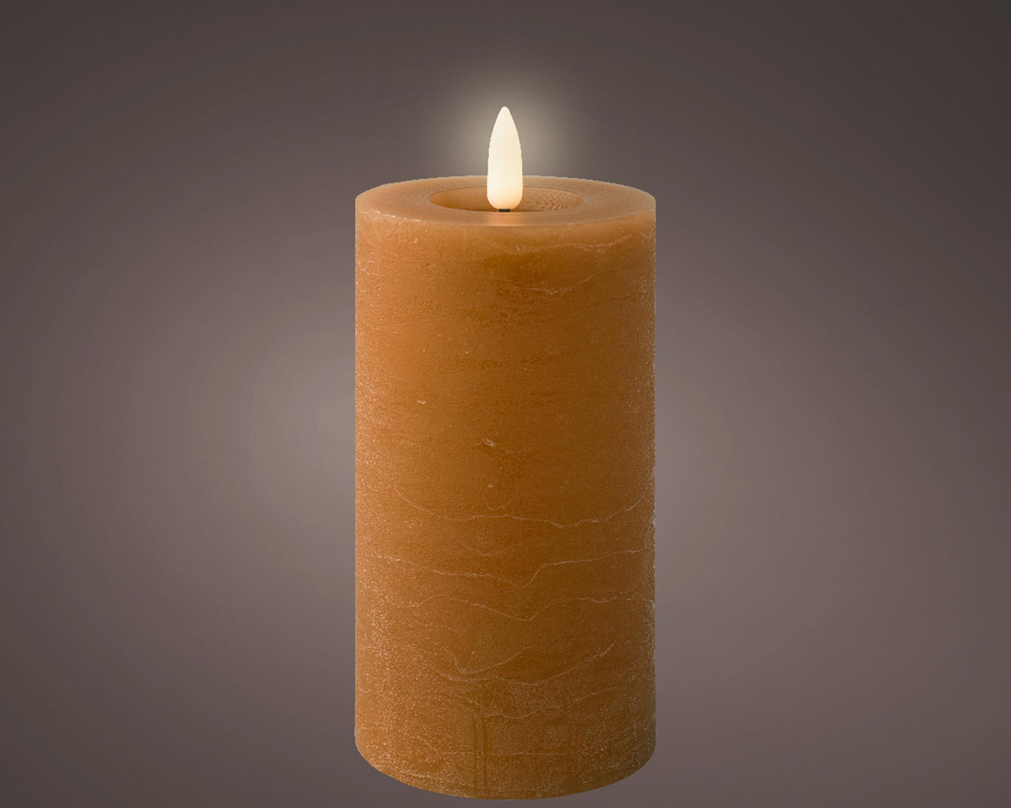 Candela Lumineo LED a cera fissa marrone chiaro h15cm