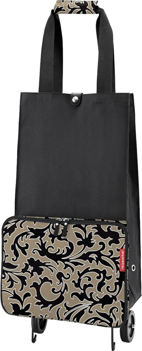 Reisenthel foldabletrolley boodschappentrolley - opvouwbaar - 30l - baroque marble zwart