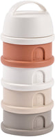 Béaba melktoren - baby melkpoeder doseerdoosjes - 4 laagse melkpoeder toren - babyvoeding bewaarbakjes - bpa vrije poedertoren - terracotta grijs