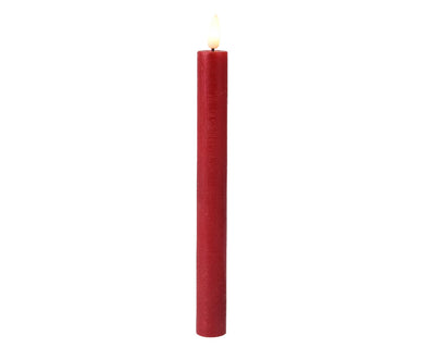 Juego de velas Lumineo llama LED 24cm rojo 2 piezas