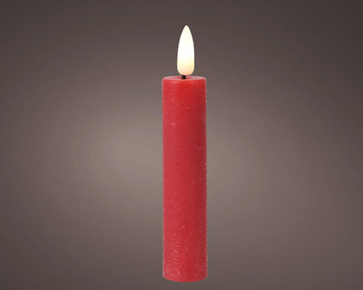 Vela de cena Lumineo llama LED h16cm rojo 2 piezas