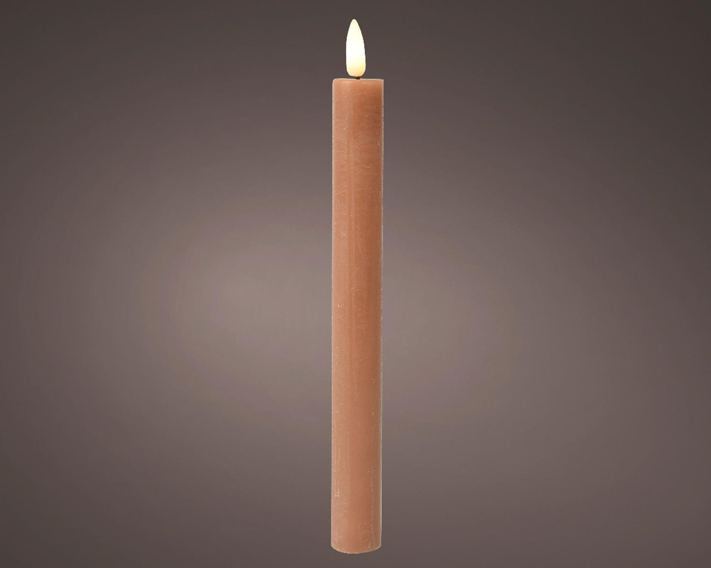 Juego de velas Lumineo llama LED 24cm marrón 2 piezas