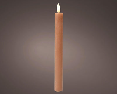 Juego de velas Lumineo llama LED 24cm marrón 2 piezas