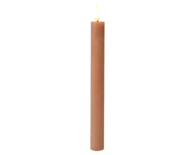 Juego de velas Lumineo llama LED 24cm marrón 2 piezas