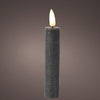 Juego de velas Lumineo llama LED 16cm gris 2 piezas