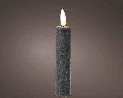Juego de velas Lumineo llama LED 16cm gris 2 piezas