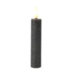 Juego de velas Lumineo llama LED 16cm gris 2 piezas