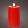 Vela Lumineo LED llama acanalada 15cm rojo