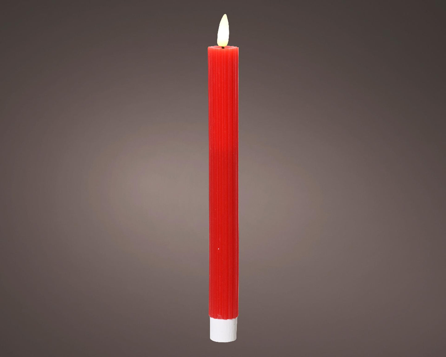 Vela de cena Lumineo LED acanalada 24cm roja 2 uds.