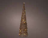 Cono luminoso LED in rattan h60cm - afbeelding 1