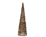 Cono luminoso LED in rattan h60cm - afbeelding 2