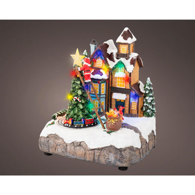 Lumineo escena navideña árbol de Navidad LED 16x19x22cm