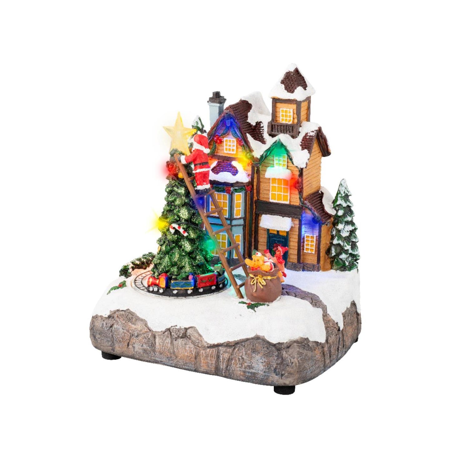 Lumineo escena navideña árbol de Navidad LED 16x19x22cm