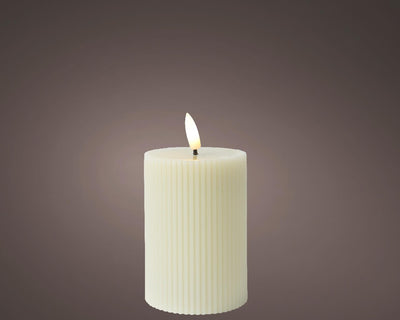 Vela Lumineo led llama acanalada h13cm crema