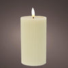 Vela Lumineo LED llama acanalada 15,5cm crema