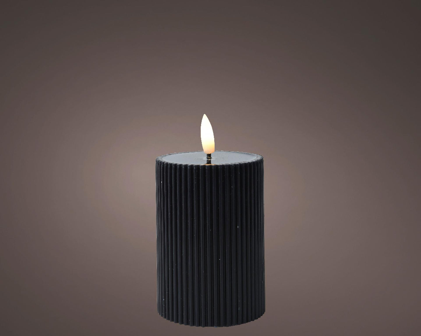 Vela Lumineo led llama acanalada h13cm negro