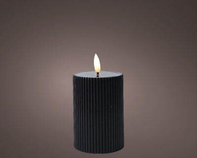 Vela Lumineo led llama acanalada h13cm negro