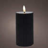 Vela Lumineo LED llama acanalada 15cm negro
