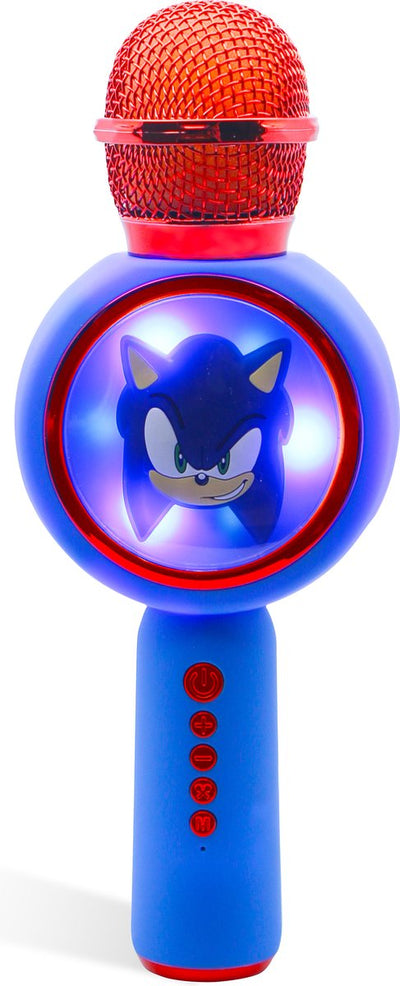 OTL Technologies Sonic the Hedgehog - microfono karaoke wireless per bambini - display LED illuminato - altoparlante - distorsione vocale