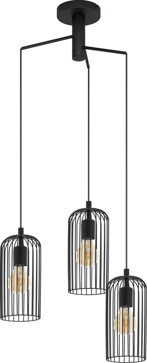 Eglo roccamena 1 hanglamp - e27 - ø 61,5 cm - zwart