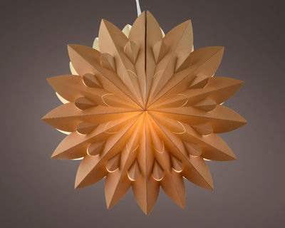 Lumineo estrella LED cartón 40cm con temporizador ámbar