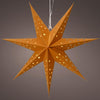 Lumineo estrella LED cartón 40cm con temporizador ámbar