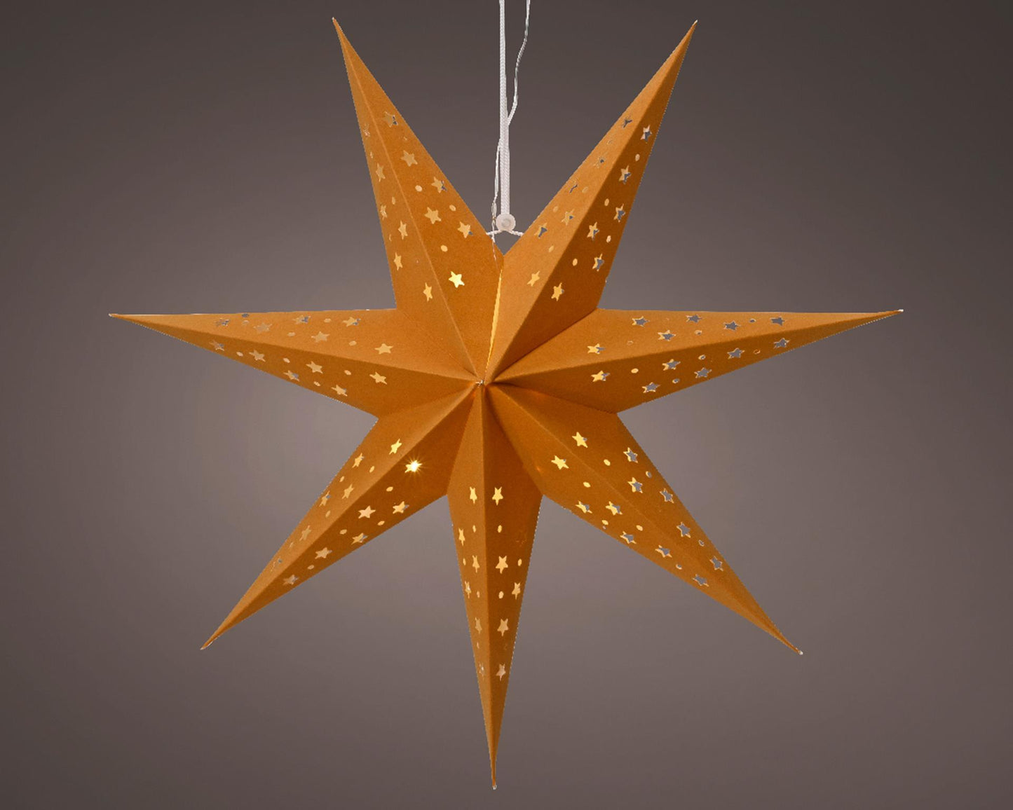 Lumineo estrella LED cartón 40cm con temporizador ámbar