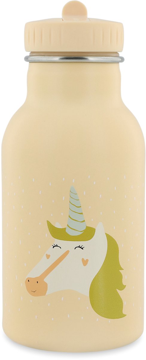 Trixie thermos drinkfles - mrs. unicorn - rvs waterfles voor kinderen - lekvrije fles - 350ml - roze