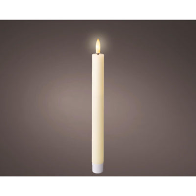 Juego de velas LED Lumineo cera crema ø2,2xh24,5cm
