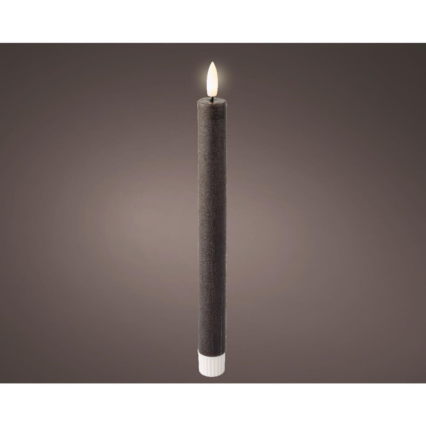 Juego de velas LED Lumineo cera gris ø2,2xh24,5cm