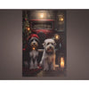 Lumineo Navidad lienzo perros LED 38x58cm