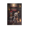 Lumineo Navidad lienzo perros LED 38x58cm