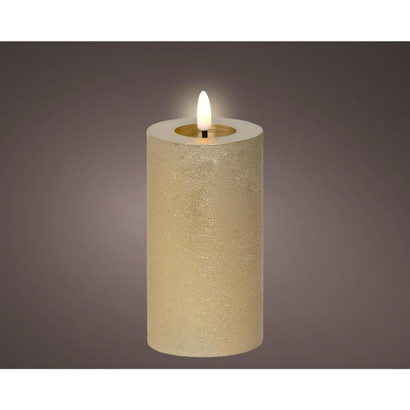 Lumineo led kaars wax goud ø7xh15cm