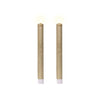 Juego de velas LED Lumineo cera oro h24,5cm
