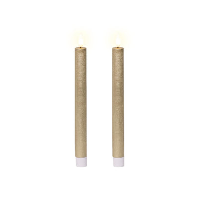 Lumineo led dinerkaarsenset wax goud h24,5cm