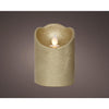 Lumineo LED candela ondulante cera oro ø7,5xh10cm