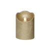 Lumineo LED candela ondulante cera oro ø7,5xh10cm