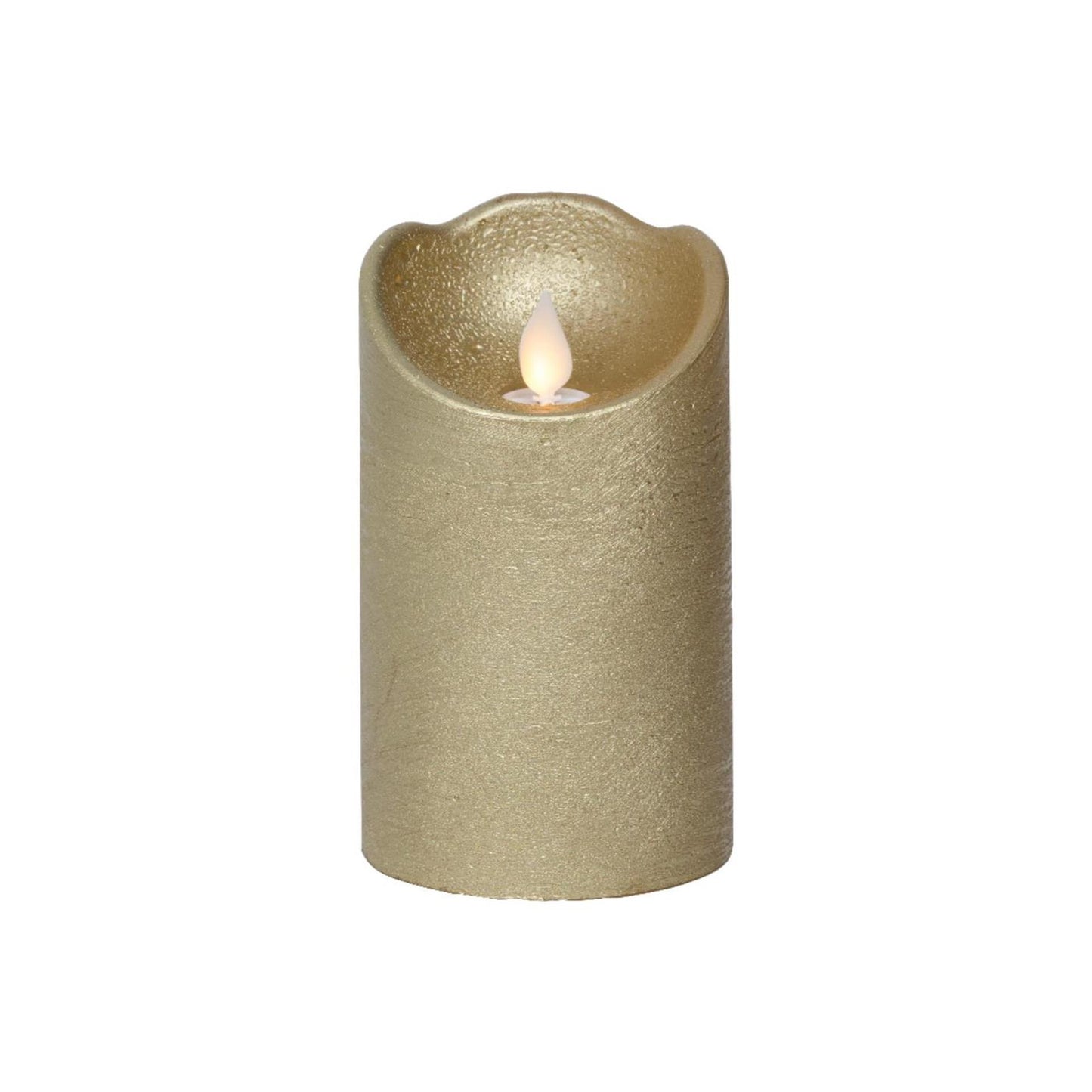 Lumineo led waving kaars wax goud ø7,5xh12,5cm