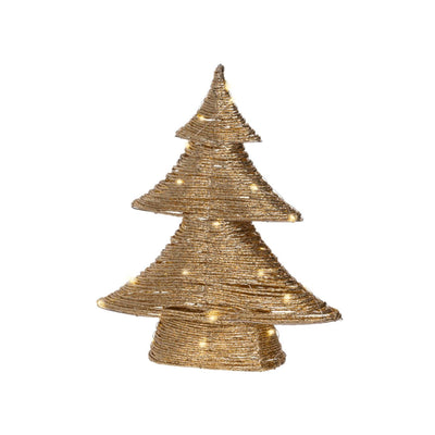 Lumineo Albero di Natale oro LED 10x34x40cm