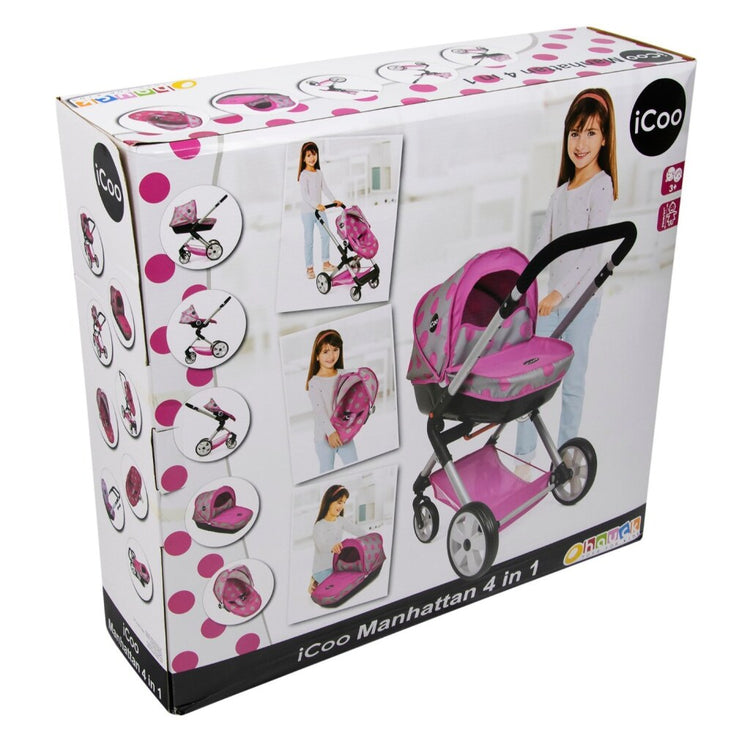 Icoo básico 4in1 manhatten muñeca caminar caminata rosa negro