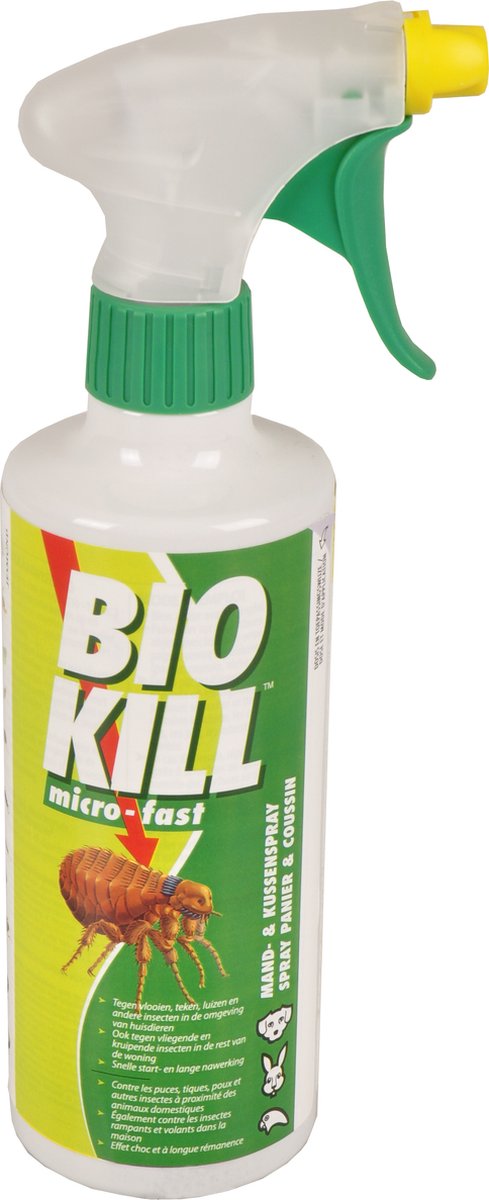 Flamingo spray antipulci - cleankill microfast spray 450ml - spray antiparassitario - contro pulci - zecche - pidocchi e acari - per mobili e tappeti - non utilizzabile su animali - prodotto in Europa