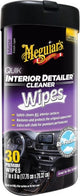 Meguiar's Meguiar's Quik Interior Detailer Wipes 30 pezzi - salviette per pulizia interni auto - protezione UV - per pelle plastica