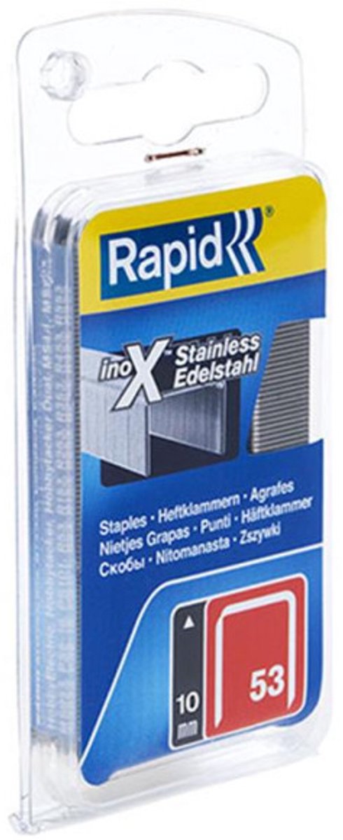 Rápido no. 53 grapas de alambre fino de acero inoxidable de 10 mm, 1.080 piezas - 40109511 - 40109511