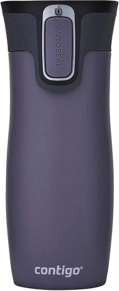 Tazza thermos Contigo West Loop con chiusura automatica, tazza isolante in acciaio inossidabile da 470 ml - prugna - tazza di caffè da asporto, tazza da asporto a prova di perdite con coperchio facile da pulire, mantiene caldo fino a 5 ore
