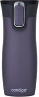 Contigo west loop autoseal thermos cup, 470 ml stainless steel insulated cup - plum - coffee cup-to-go, leak-proof cup-to-go with easy-clean lid, keeps warm for up to 5 hours