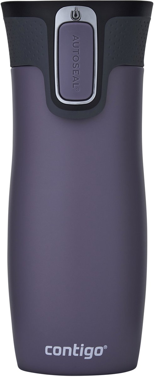 Tazza thermos Contigo West Loop con chiusura automatica, tazza isolante in acciaio inossidabile da 470 ml - prugna - tazza di caffè da asporto, tazza da asporto a prova di perdite con coperchio facile da pulire, mantiene caldo fino a 5 ore