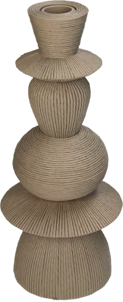 Portavelas colección hd poliresina arena 10,5x10,5x25,7cm