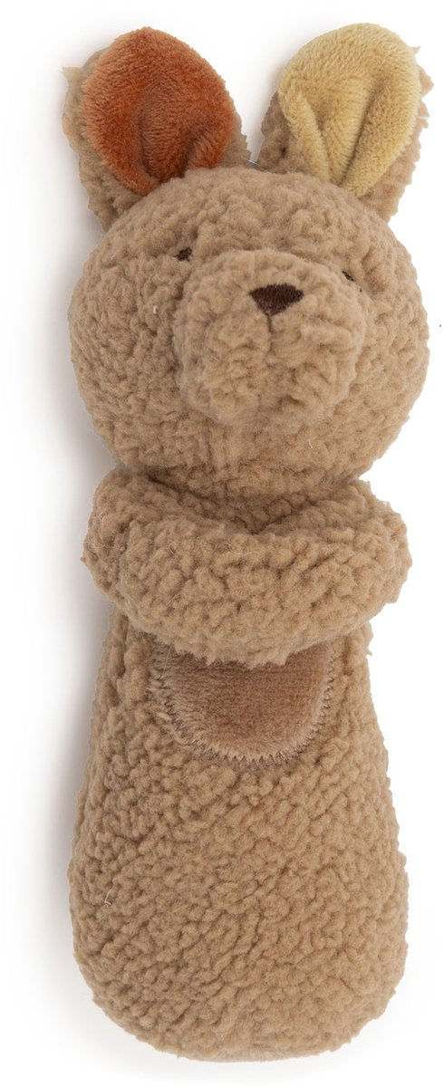 Jollein sonaglio canguro - giocattoli per bambini - velluto di pile corallo