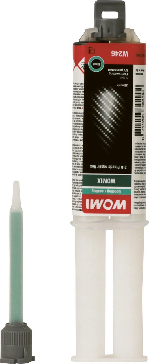Womi super colla w246 2k – 25 ml nera – massima resistenza – adesione rapida – multimateriale