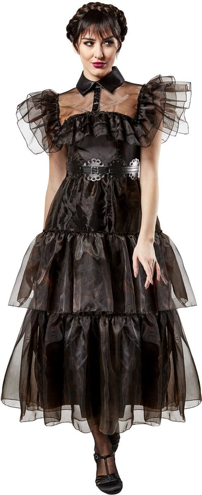 Rubies france rubies - vestido de baile del miércoles adulto (talla s) - carnaval - disfraz de miércoles addams - vestido de miércoles
